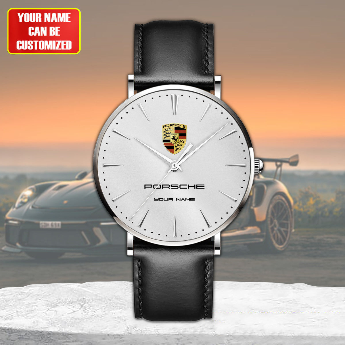 Personalized Pors Luxury Quartz Leather Watch P030402