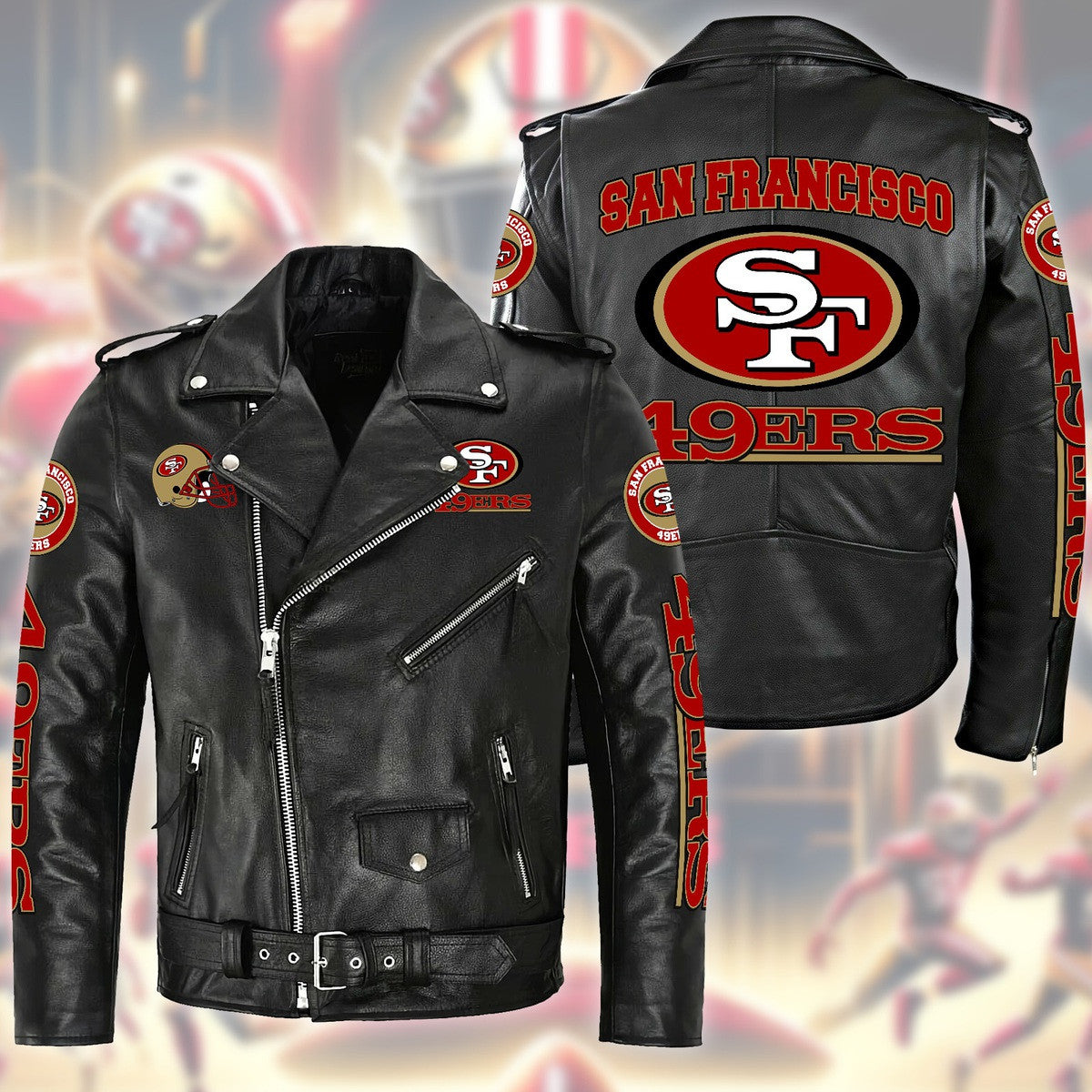 SF49 Zipper Vintage Leather Jacket S020404