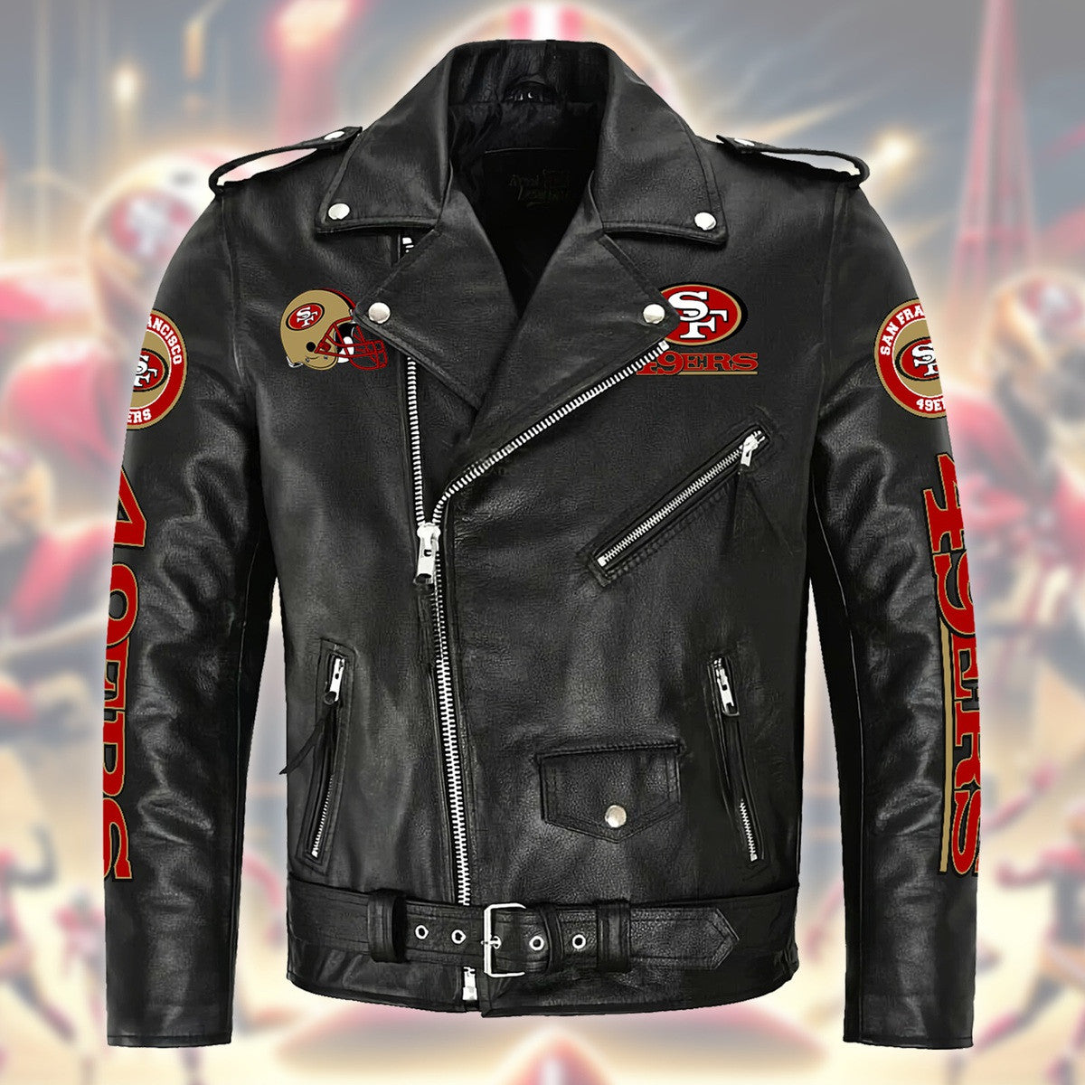 SF49 Zipper Vintage Leather Jacket S020404