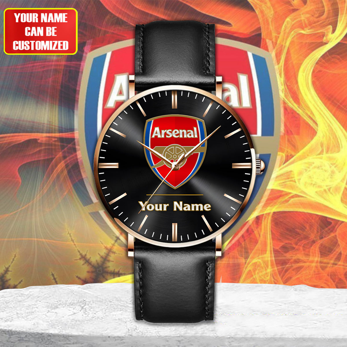 Personalized ASN Quartz Leather Watch Q100409