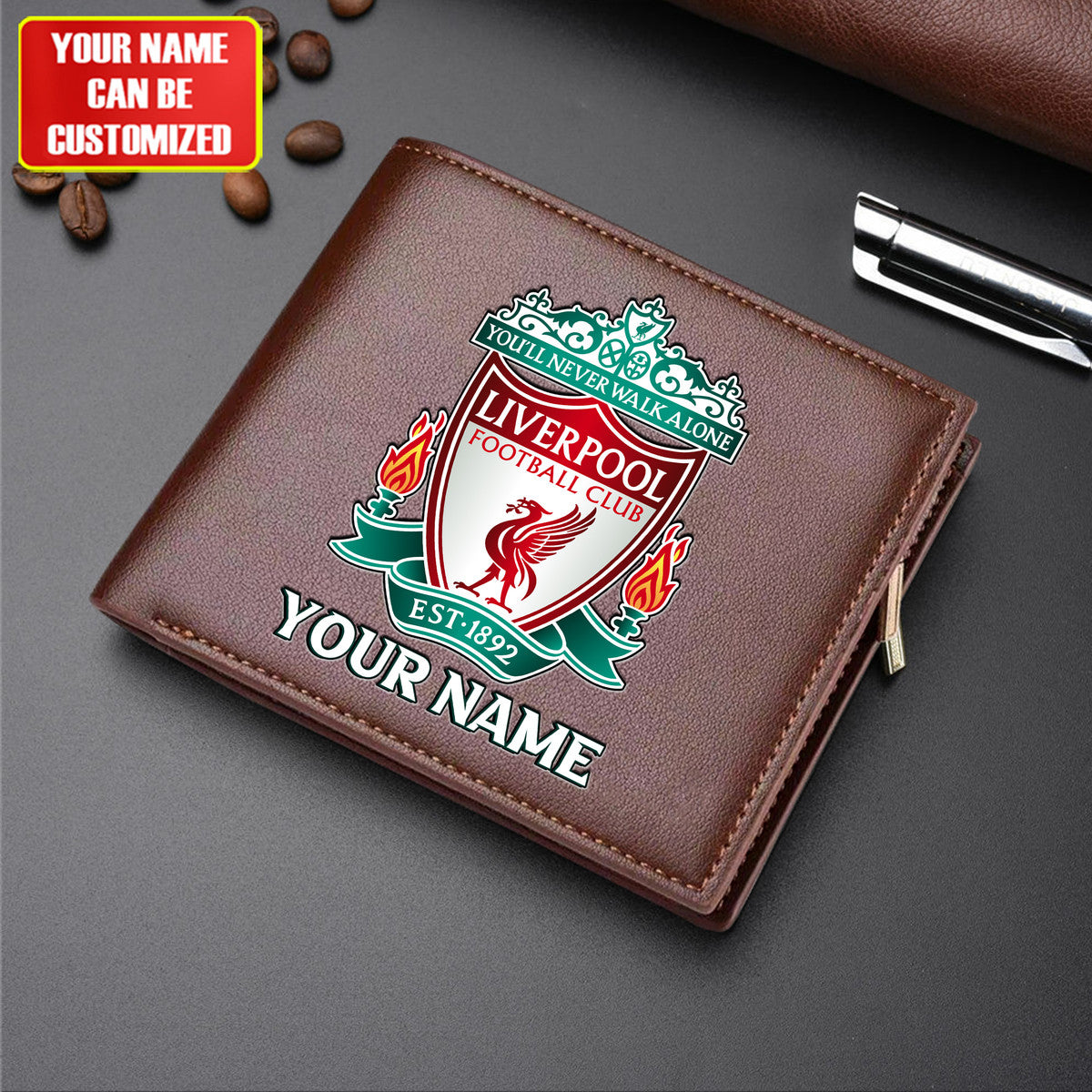Personalized Liverpool Leather Wallet Q100406