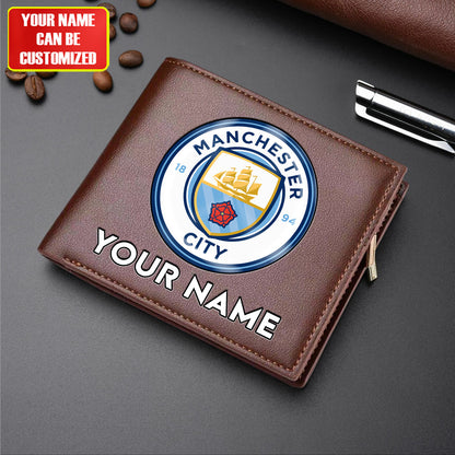 Personalized Manchester City Leather Wallet Q110405