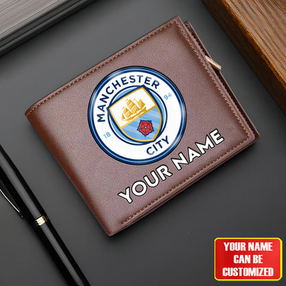 Personalized Manchester City Leather Wallet Q110405