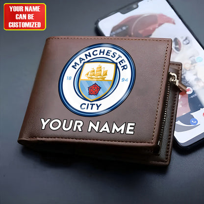 Personalized Manchester City Leather Wallet Q110405