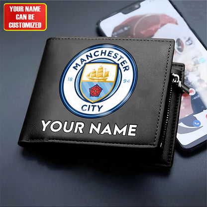 Personalized Manchester City Leather Wallet Q110405