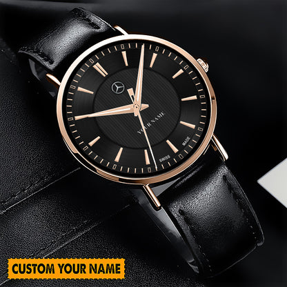 Personalized Merc Quartz Leather Watch P040304