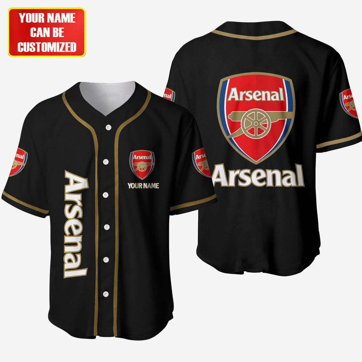 Personalized Arsenal - Baseball Jersey Shirt 3D S120407
