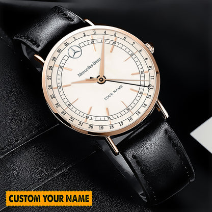 Personalized Merc Classic Quartz Leather Watch P150402