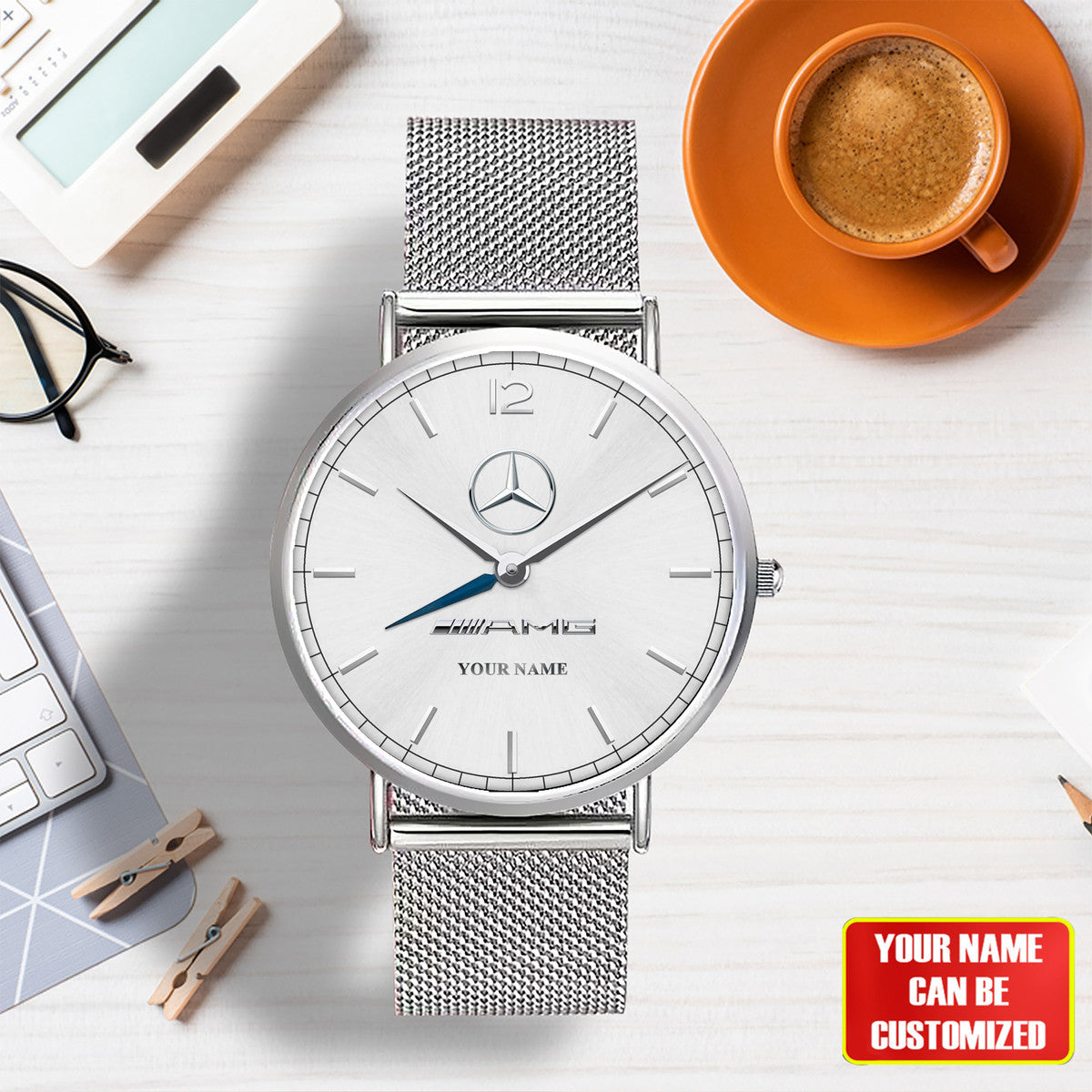 Personalized Merc Stainless Steel Watch Men Women P030402