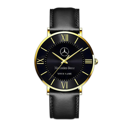Personalized Merc Luxury Quartz Leather Watch Q240403