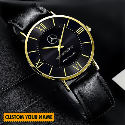 Personalized Merc Luxury Quartz Leather Watch Q240403