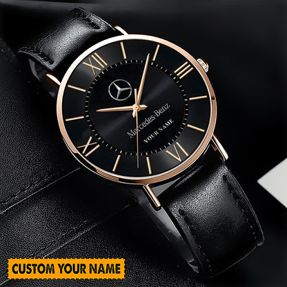 Personalized Merc Luxury Quartz Leather Watch Q240403