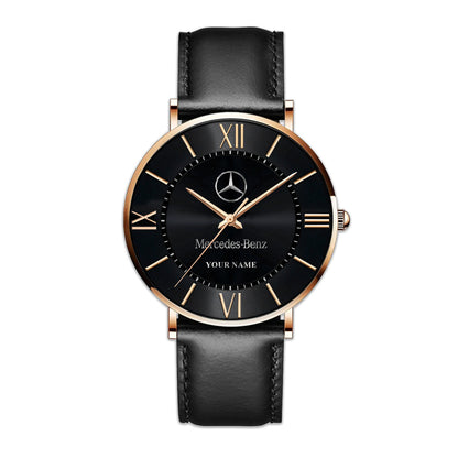 Personalized Merc Luxury Quartz Leather Watch Q240403