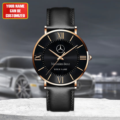 Personalized Merc Luxury Quartz Leather Watch Q240403