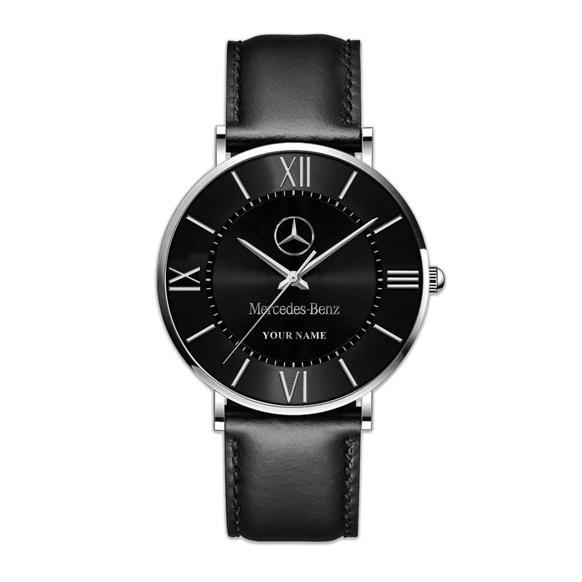 Personalized Merc Luxury Quartz Leather Watch Q240403