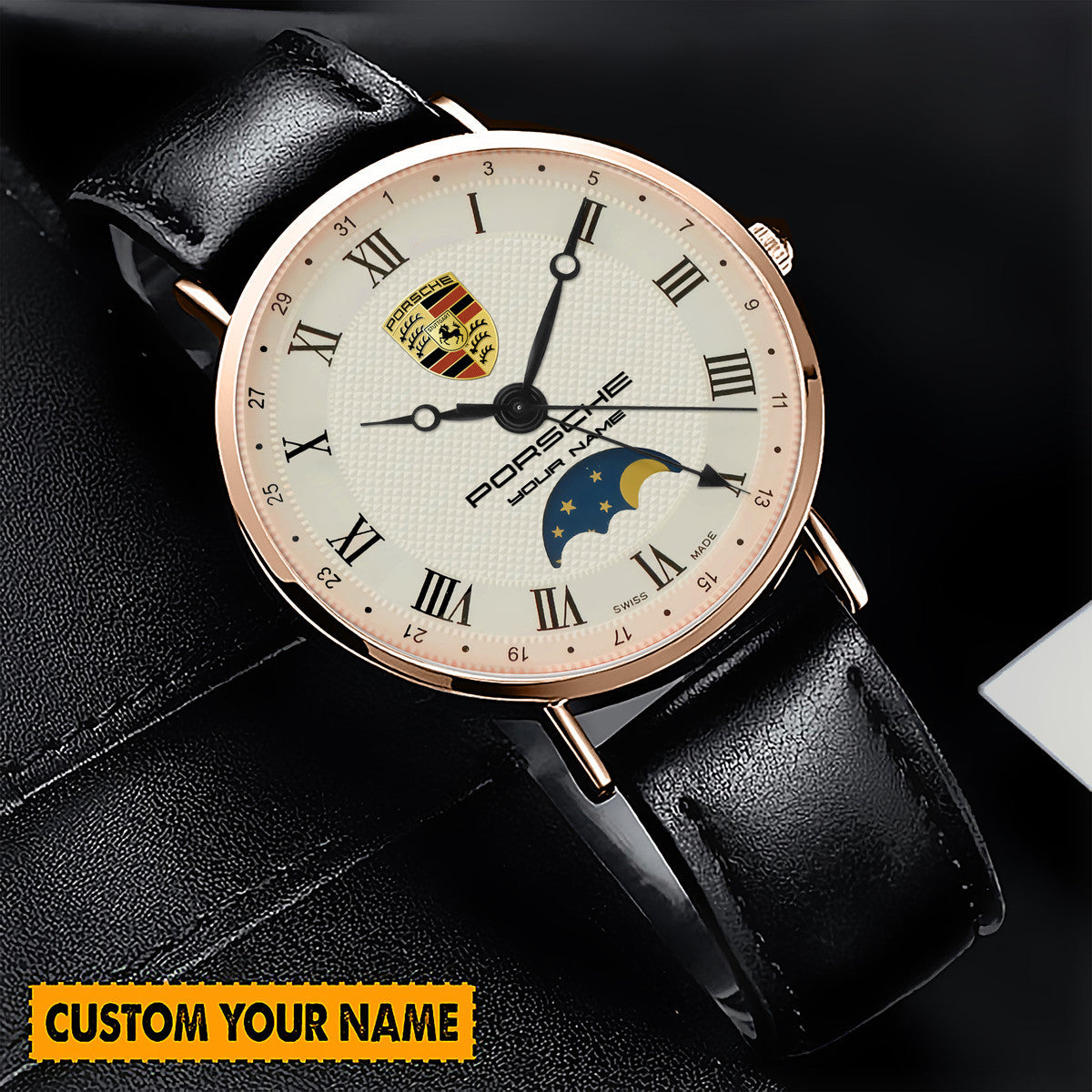 Personalized Pors Luxury Quartz Leather Watch P290404