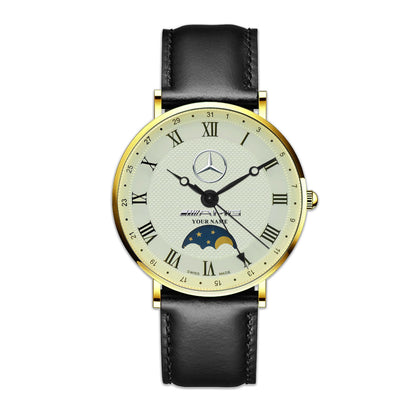 Personalized Merc Luxury Quartz Leather Watch P290405