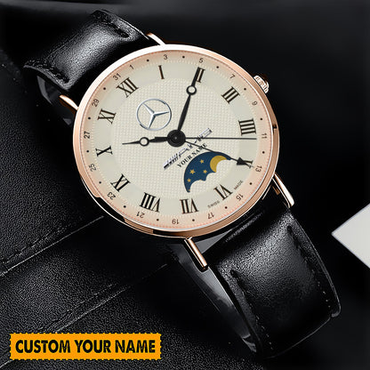 Personalized Merc Luxury Quartz Leather Watch P290405