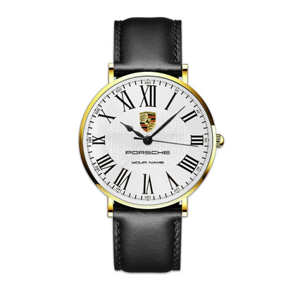 Personalized Pors Luxury Quartz Leather Watch P030403
