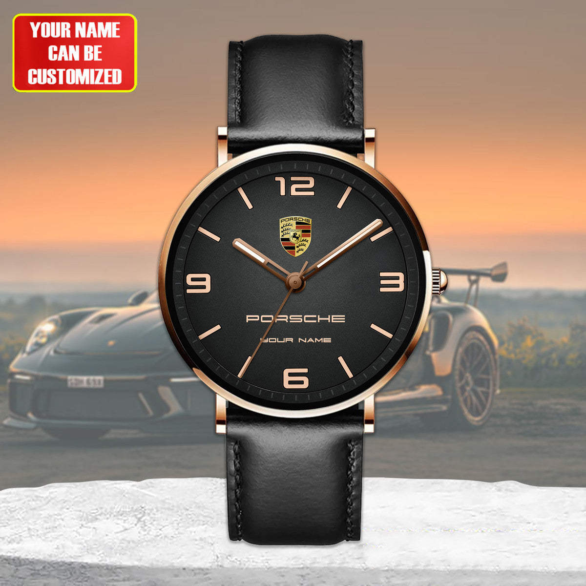 Personalized Pors Vintage Quartz Leather Watch P090503