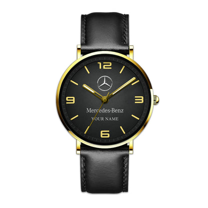 Personalized Merc Vintage Quartz Leather Watch P130504