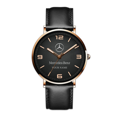 Personalized Merc Vintage Quartz Leather Watch P130504