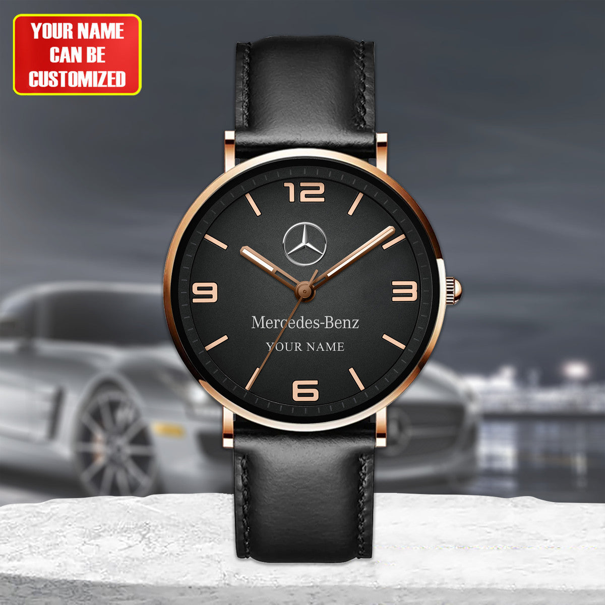 Personalized Merc Vintage Quartz Leather Watch P130504