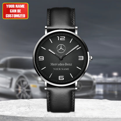 Personalized Merc Vintage Quartz Leather Watch P130504