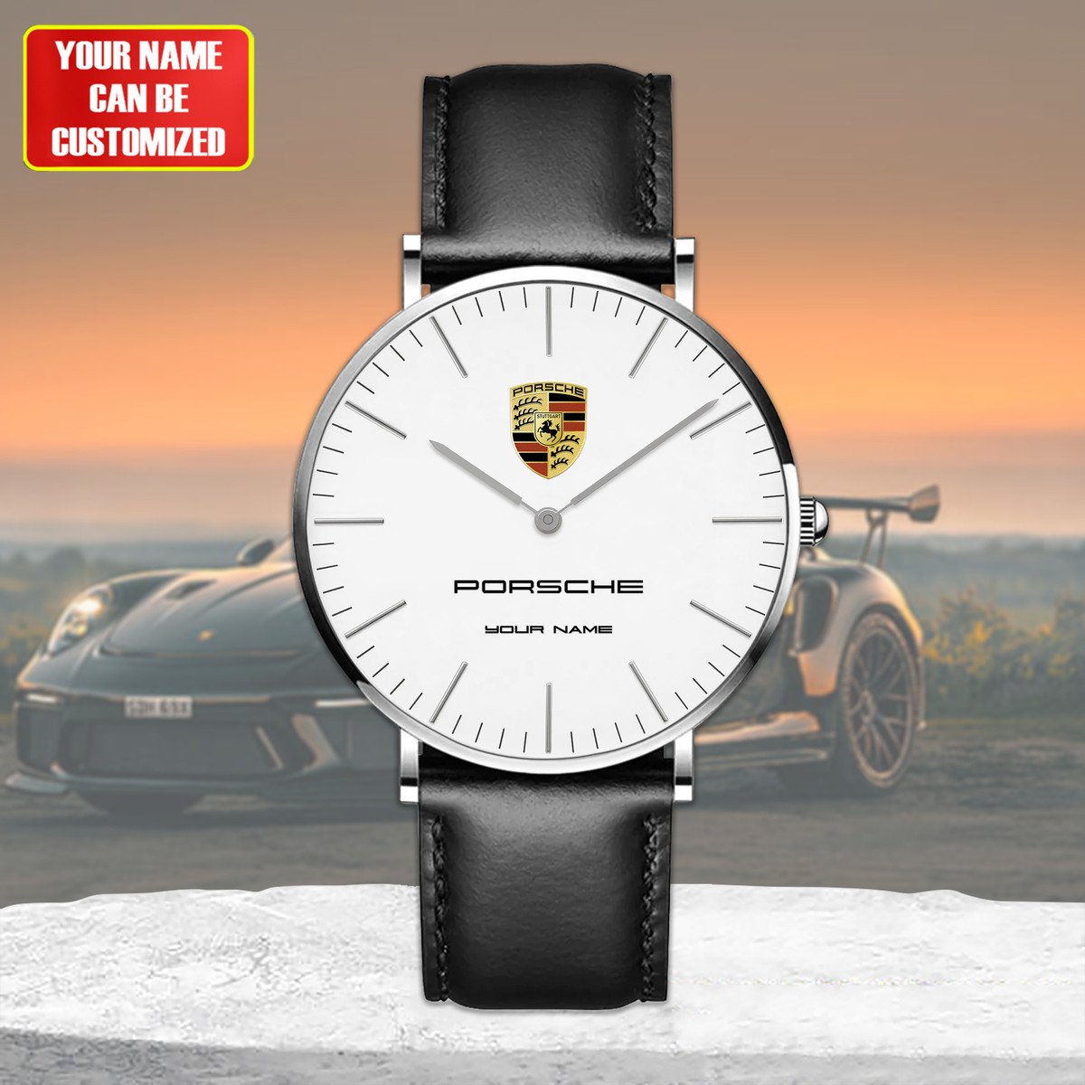 Personalized Pors Classic Quartz Leather Watch P210502