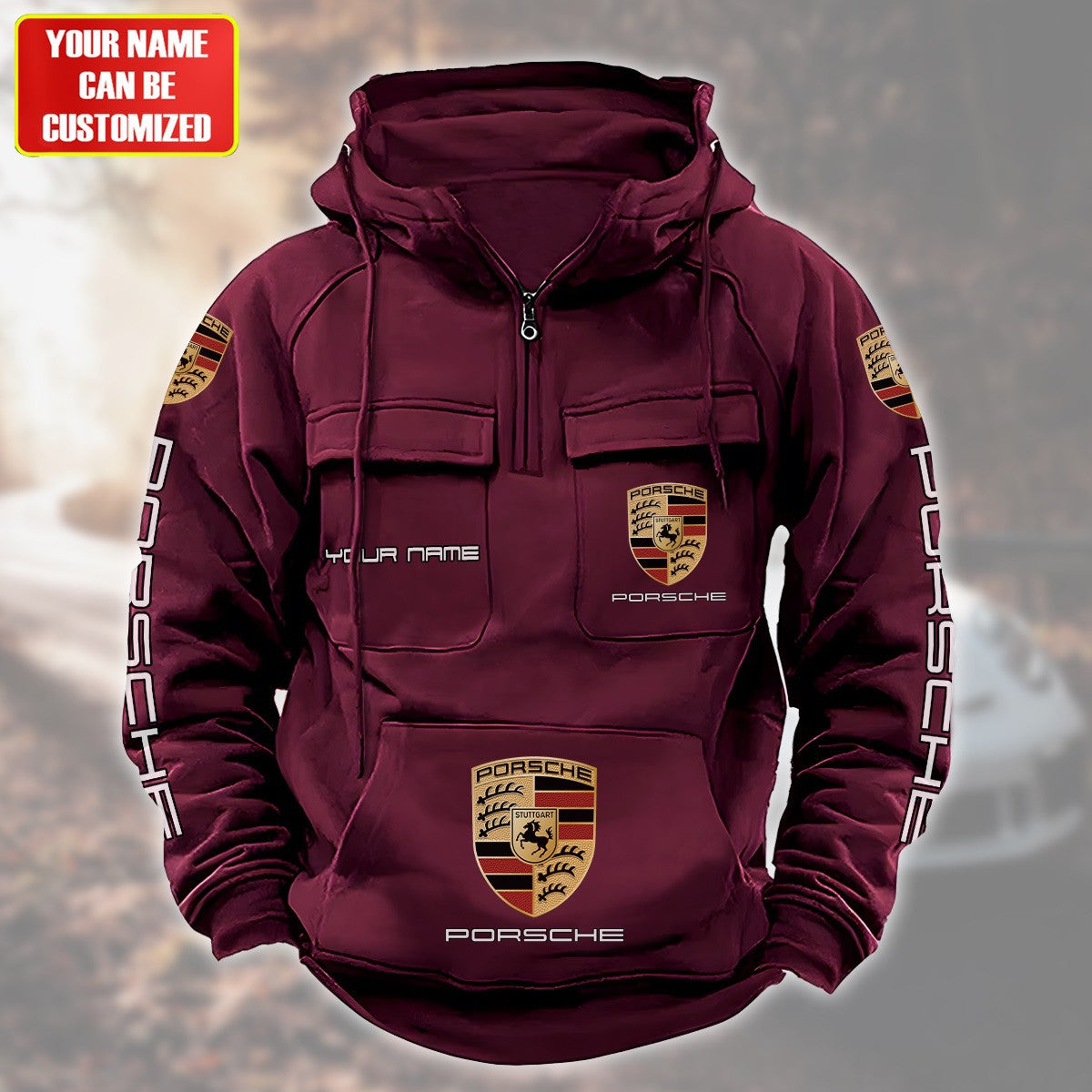 Personalized Pors Retro Cotton Hoodie P270501