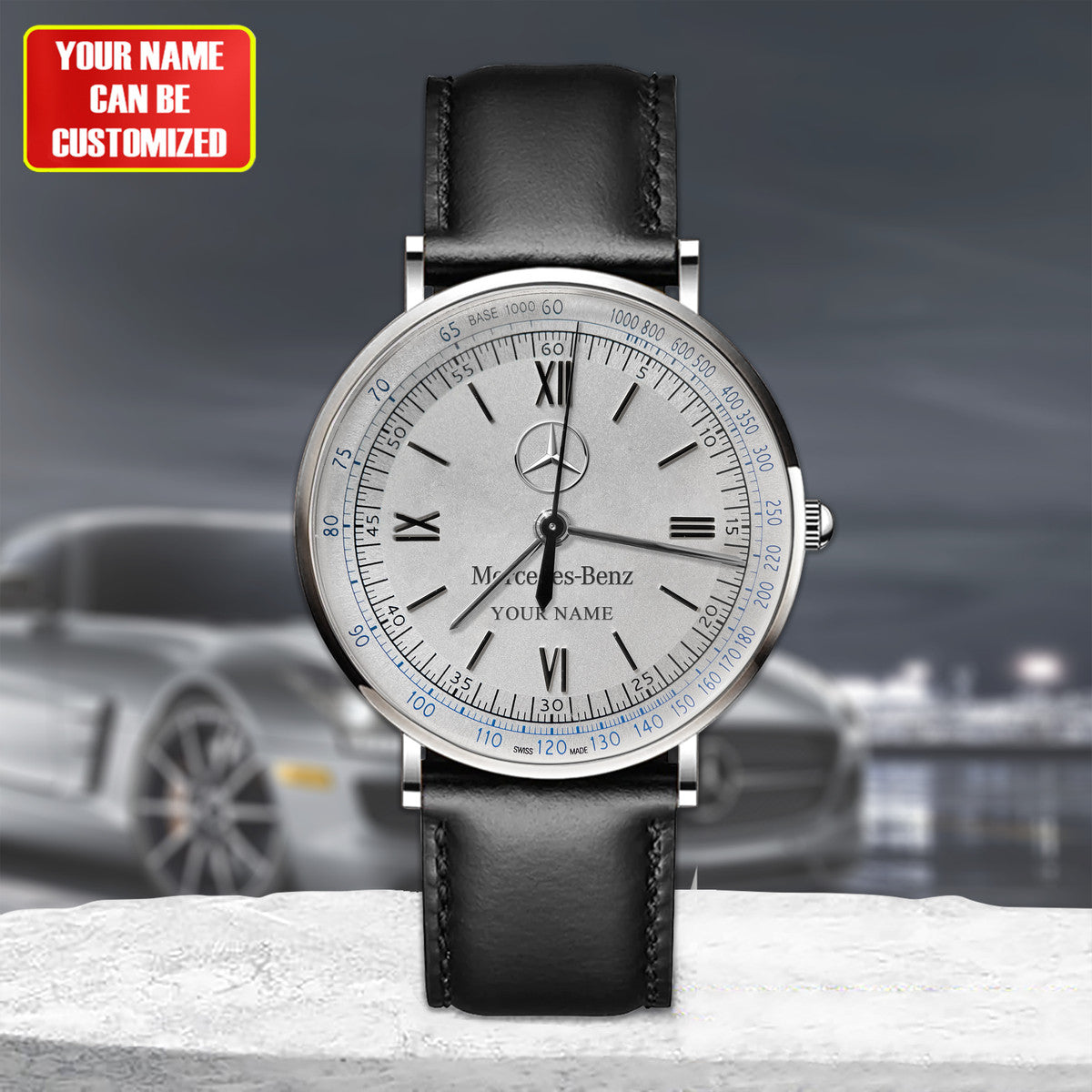 Personalized Merc Vintage Quartz Leather Watch P260601