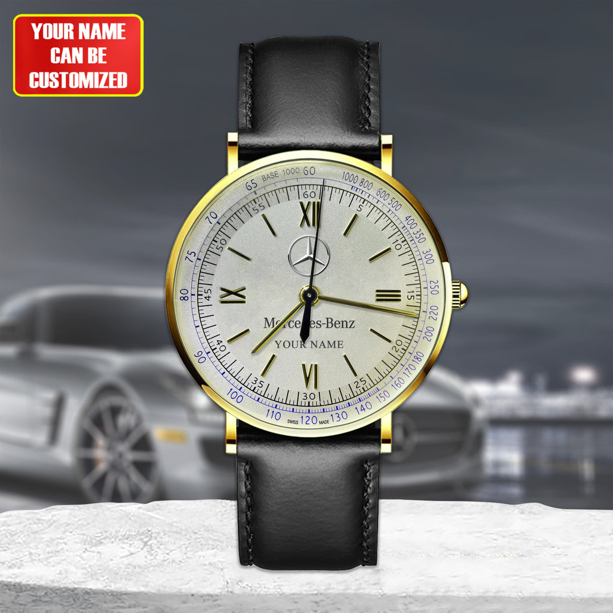 Personalized Merc Vintage Quartz Leather Watch P260601