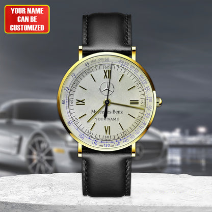 Personalized Merc Vintage Quartz Leather Watch P260601