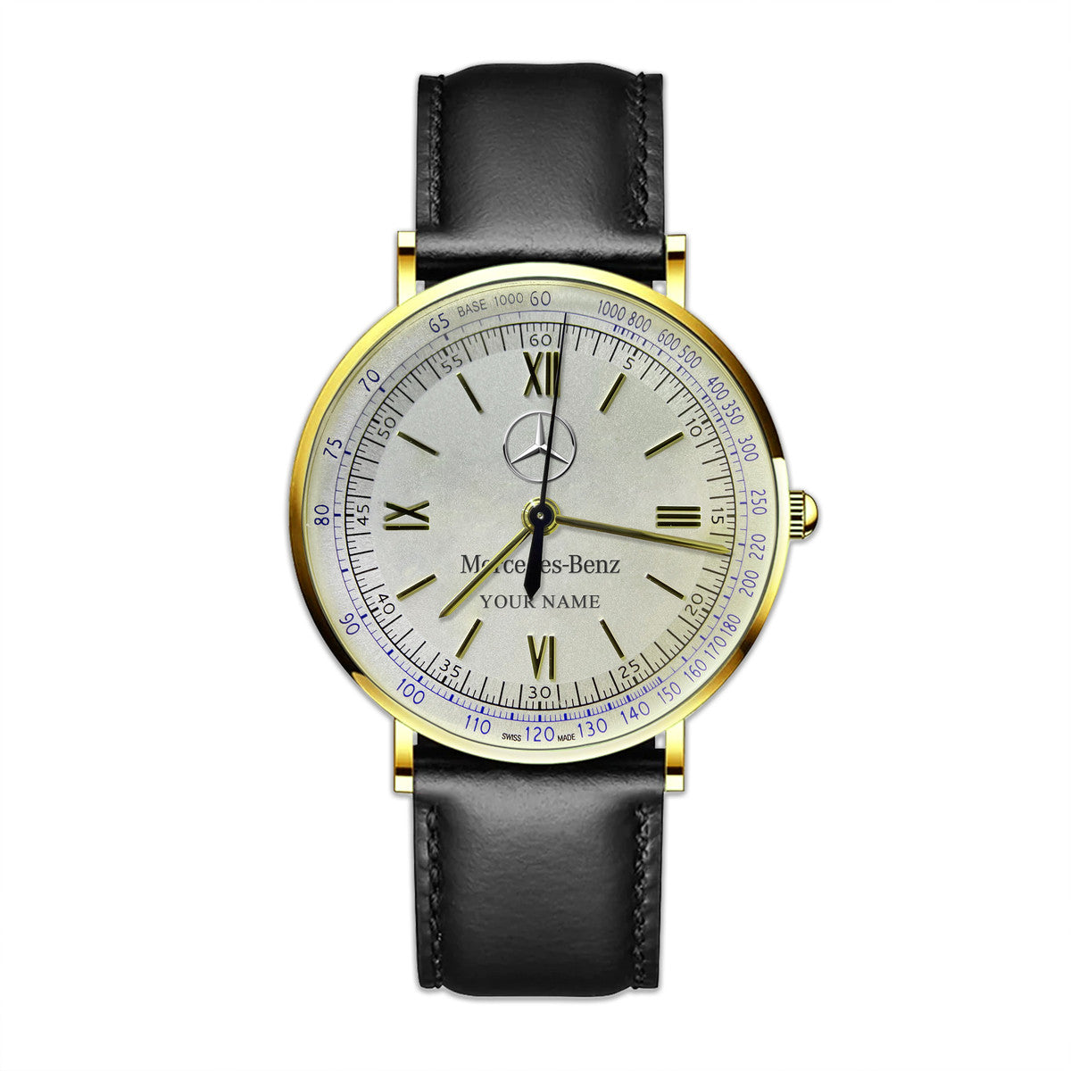 Personalized Merc Vintage Quartz Leather Watch P260601