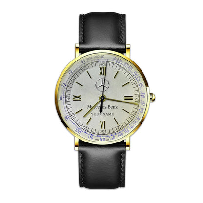 Personalized Merc Vintage Quartz Leather Watch P260601