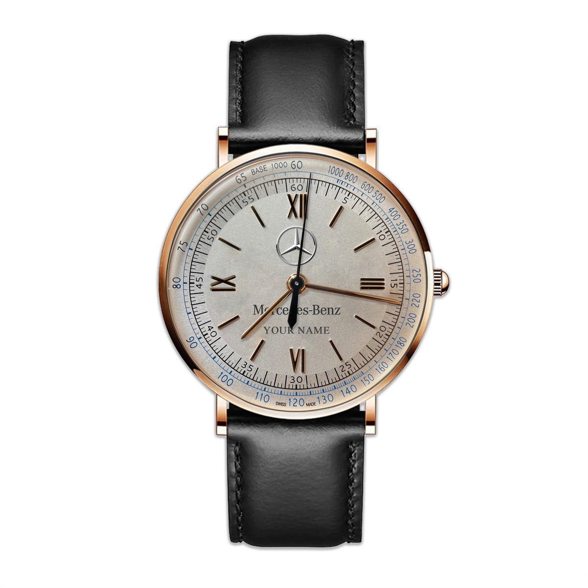 Personalized Merc Vintage Quartz Leather Watch P260601