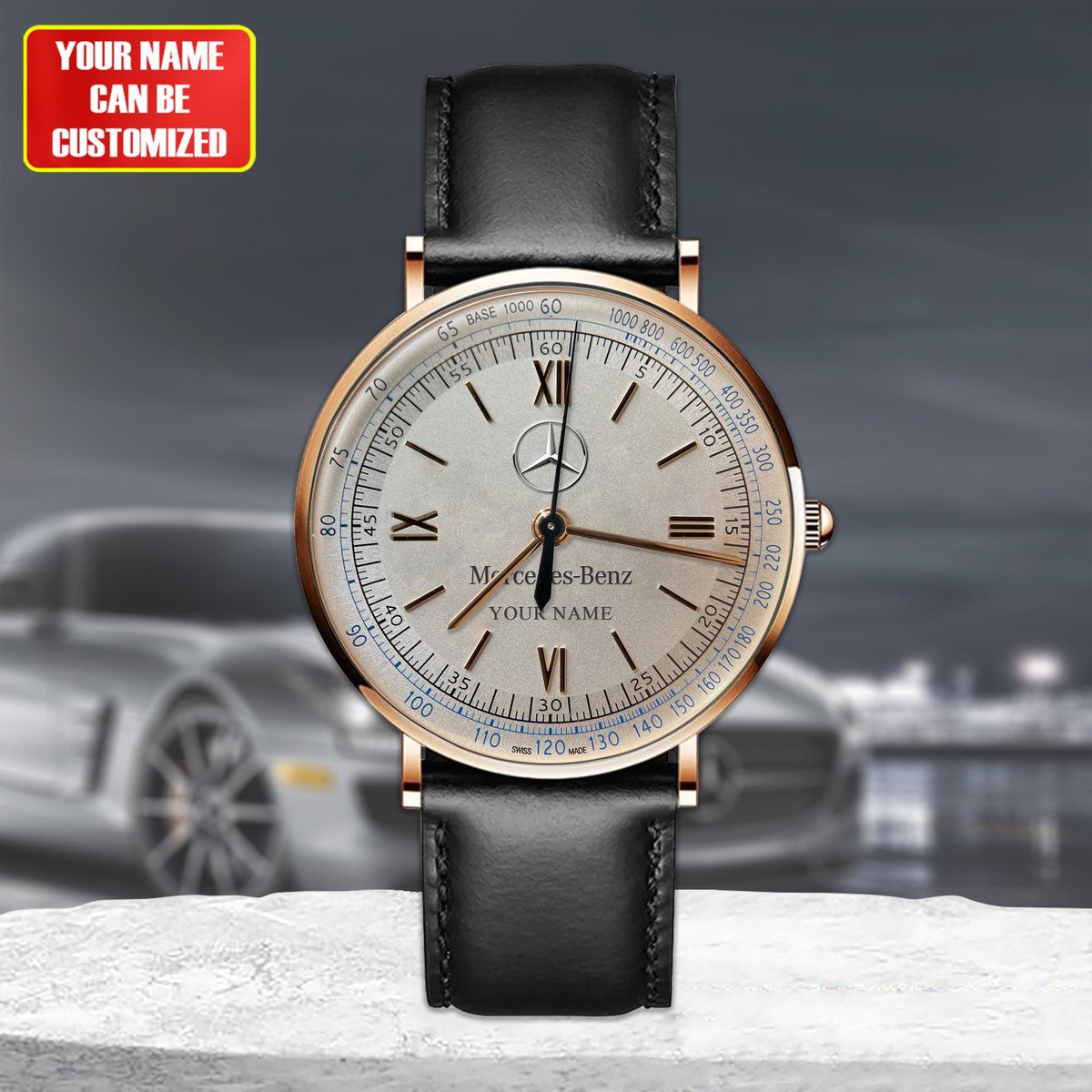 Personalized Merc Vintage Quartz Leather Watch P260601