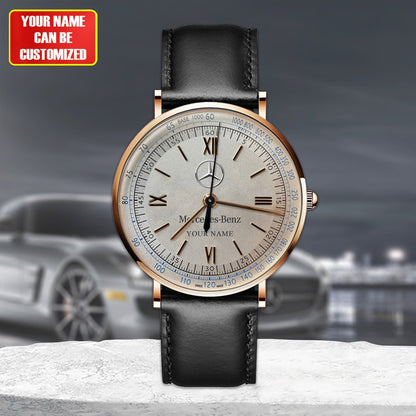 Personalized Merc Vintage Quartz Leather Watch P260601