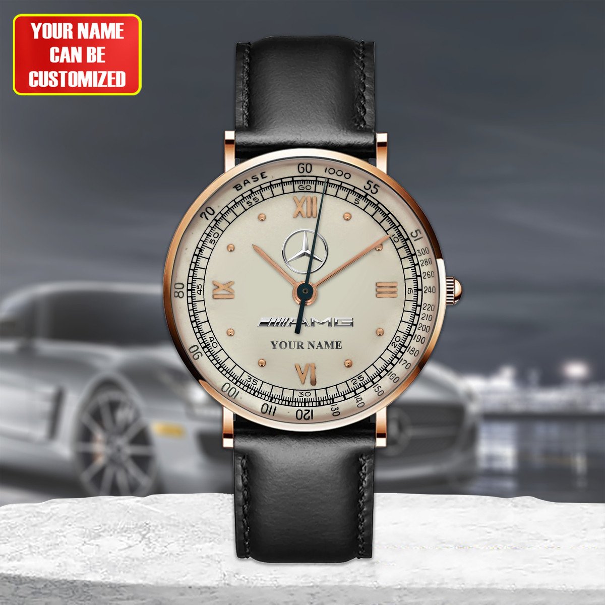 Personalized Merc AMG Luxury Quartz Leather Watch QB260610
