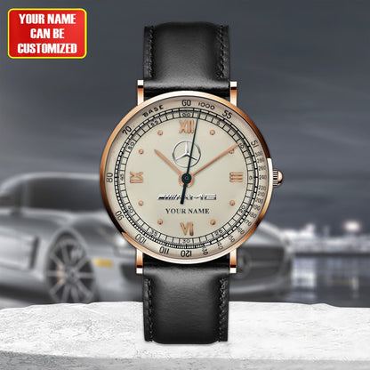 Personalized Merc AMG Luxury Quartz Leather Watch QB260610