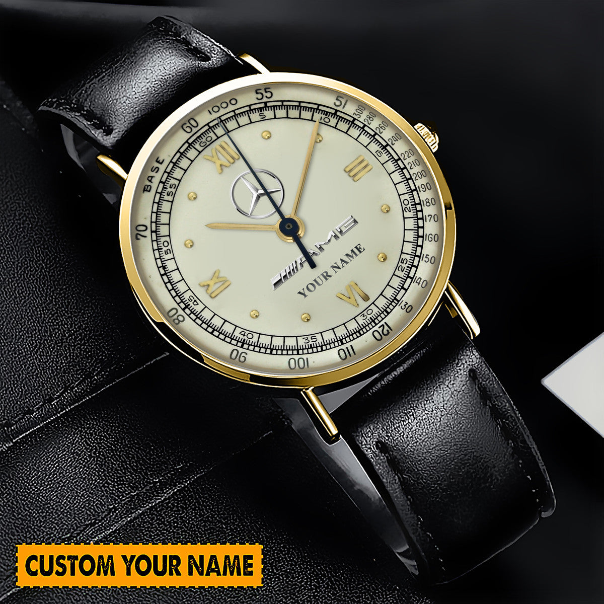 Personalized Merc AMG Luxury Quartz Leather Watch QB260610