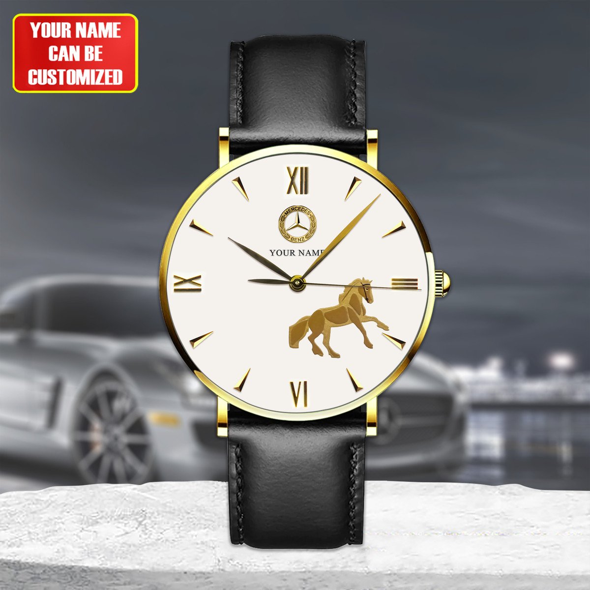 Personalized Merc x Chopard Quartz Leather Watch P090704