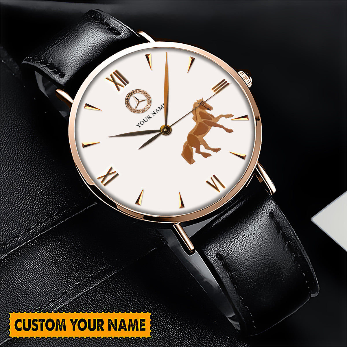 Personalized Merc x Chopard Quartz Leather Watch P090704