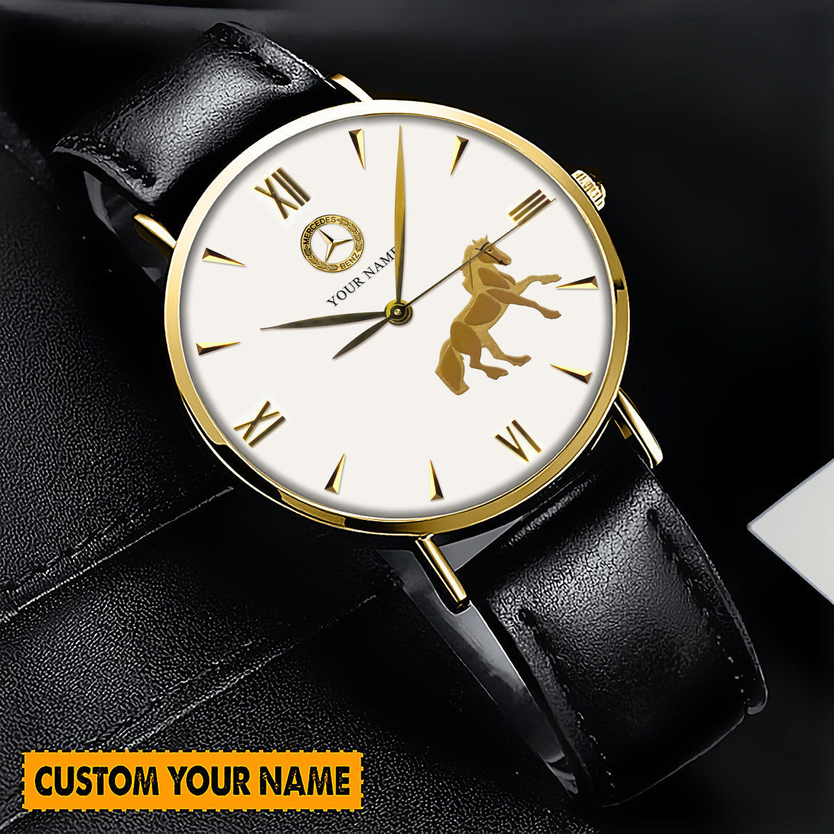 Personalized Merc x Chopard Quartz Leather Watch P090704