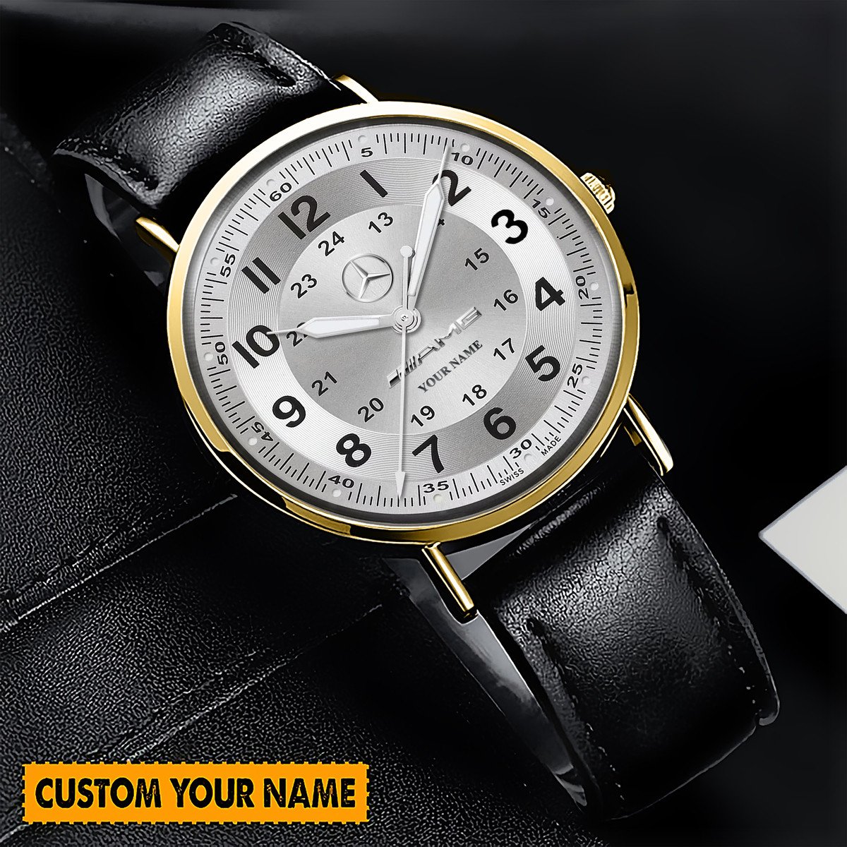 Personalized Merc AMG Luxury Quartz Leather Watch QB170705