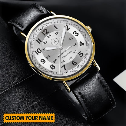 Personalized Merc AMG Luxury Quartz Leather Watch QB170705