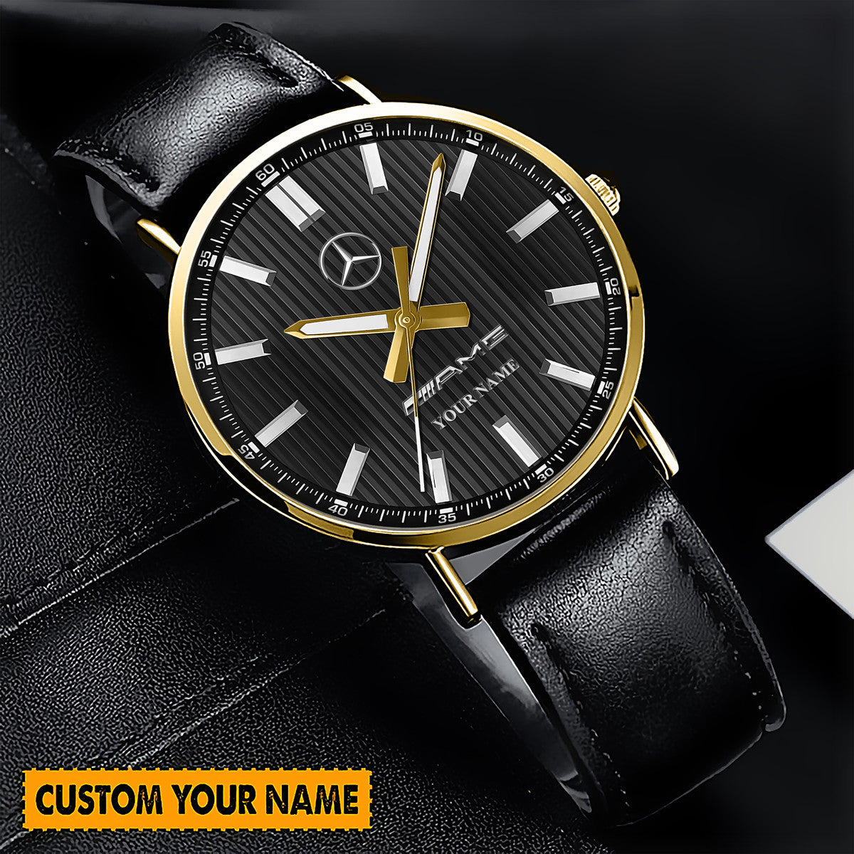 Personalized Merc AMG Luxury Quartz Leather Watch QB230705