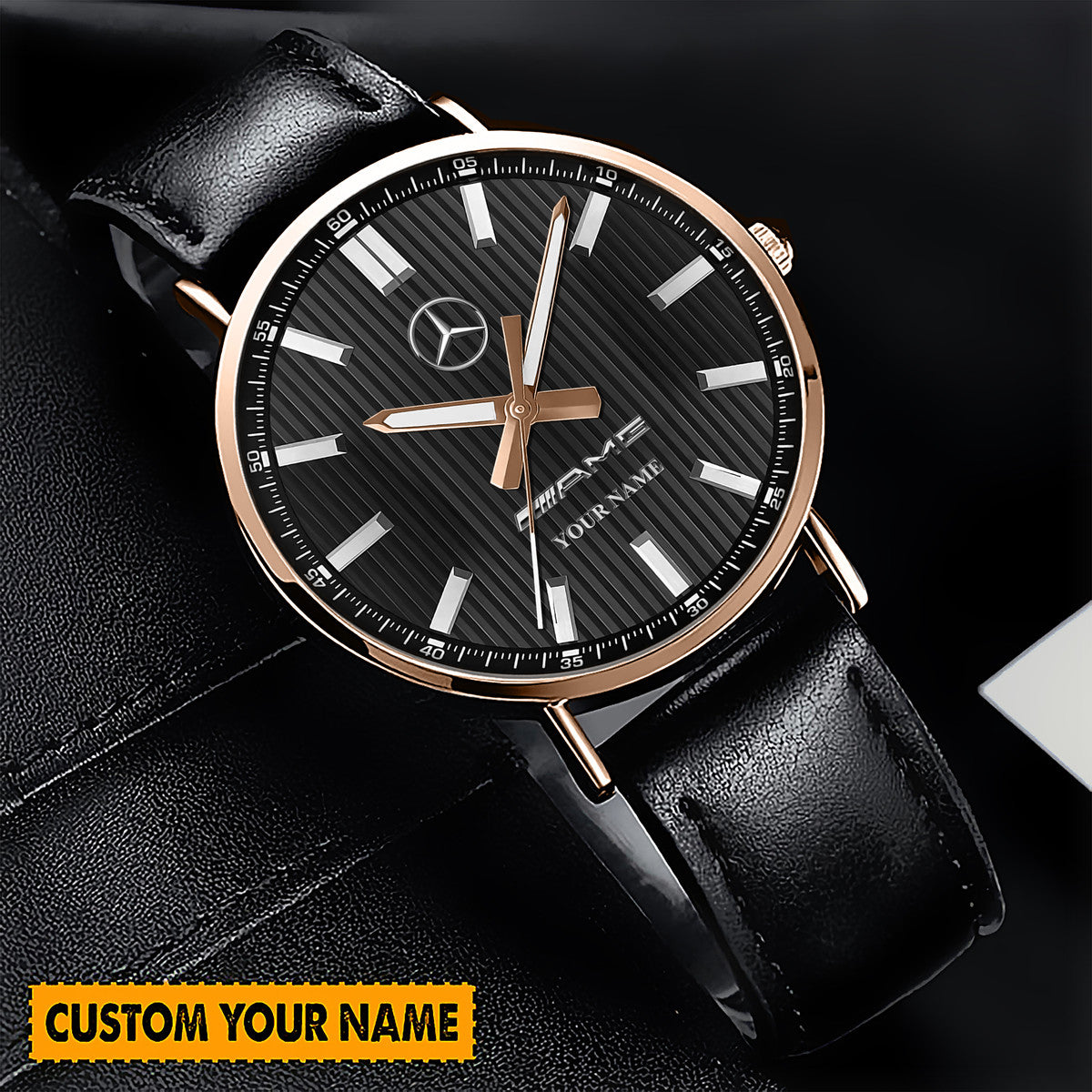 Personalized Merc AMG Luxury Quartz Leather Watch QB230705