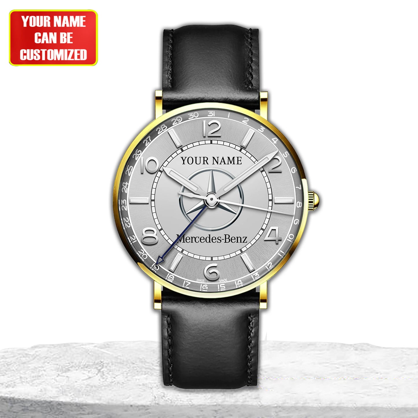 Personalized Merc Luxury Quartz Leather Watch P020801
