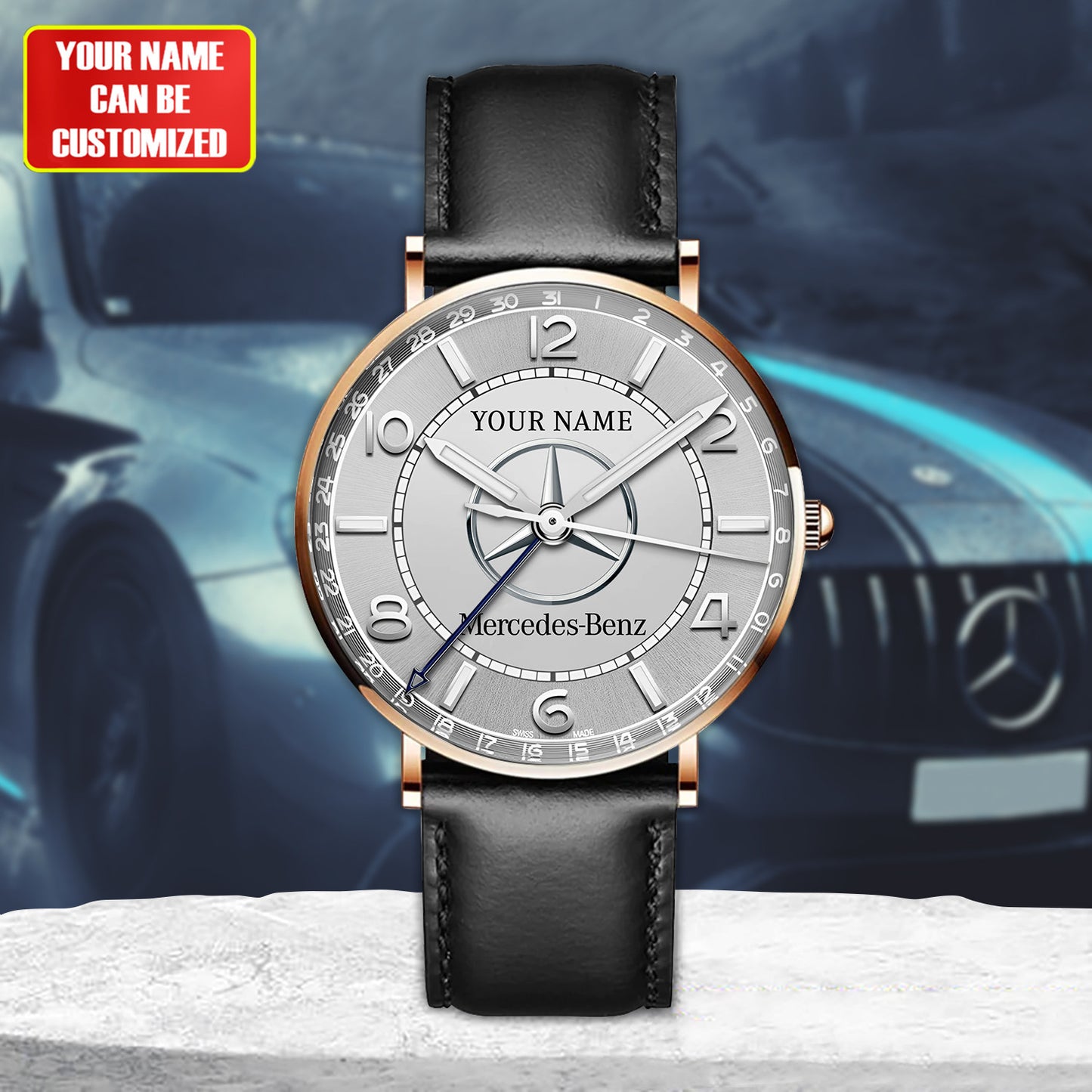 Personalized Merc Luxury Quartz Leather Watch P020801